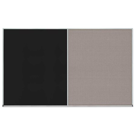 United Visual Products Triple Door Radius Corkboard, 72"x48", Bla, UV70055RC-BLACK-CORK UV70055RC-BLACK-CORK
